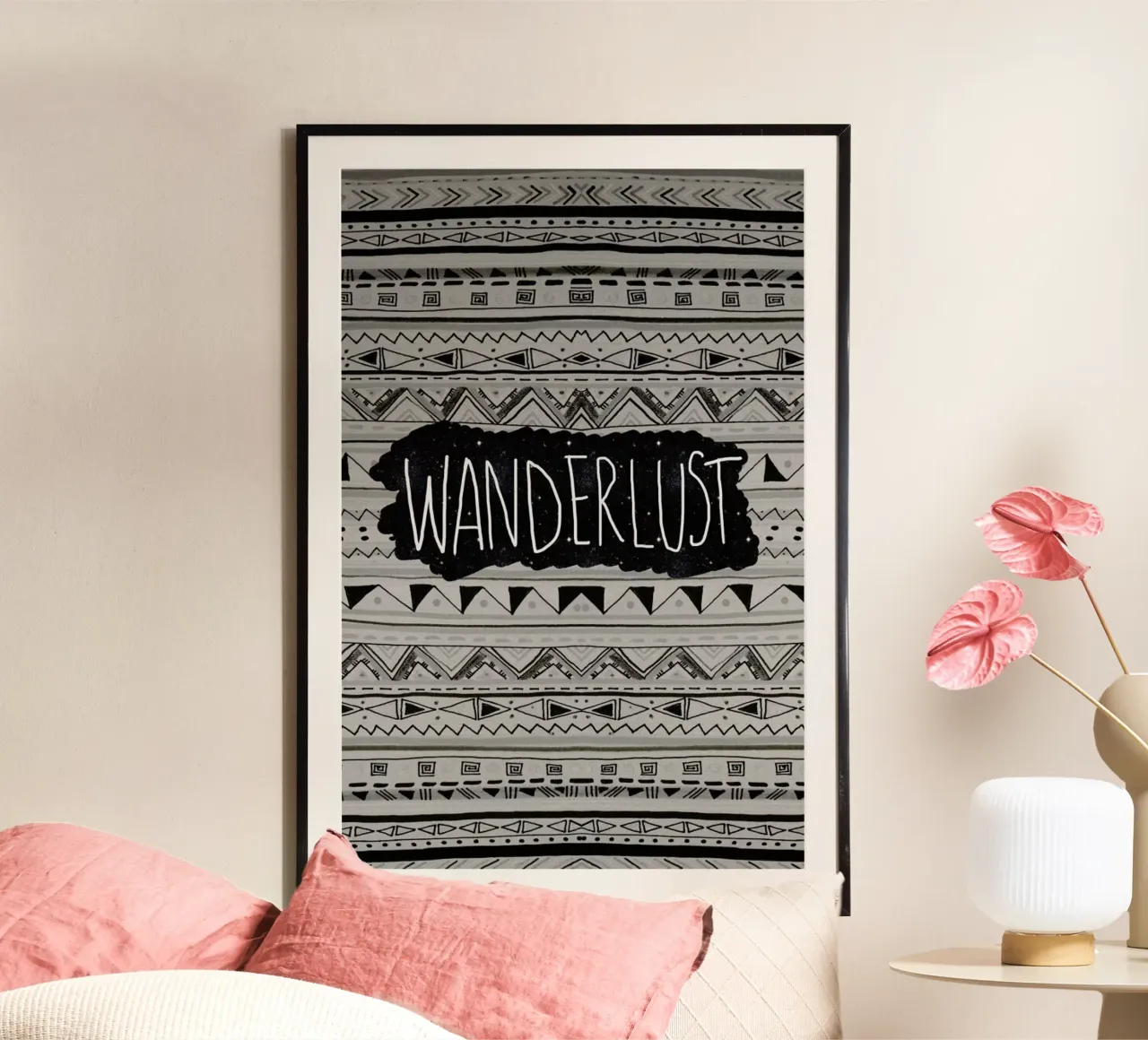 Wanderlust poster con telaio in alluminio da Vasare Nar