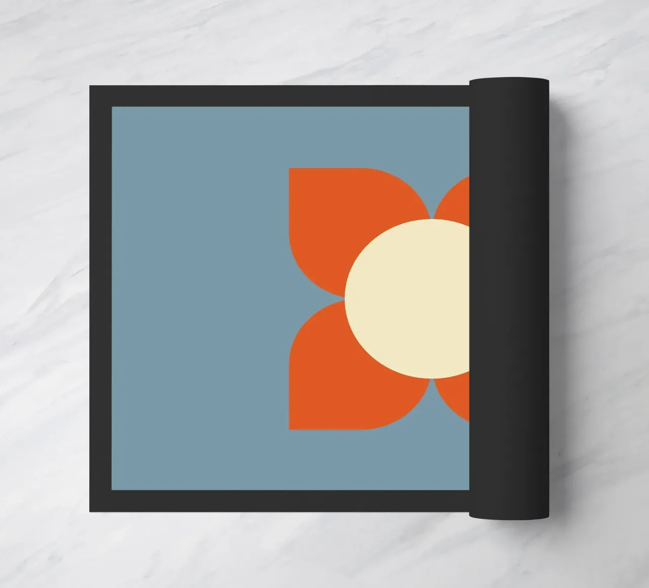 Retro Bloom Harmony - Floreale geometrico di metà secolo zerbino da susanacosta