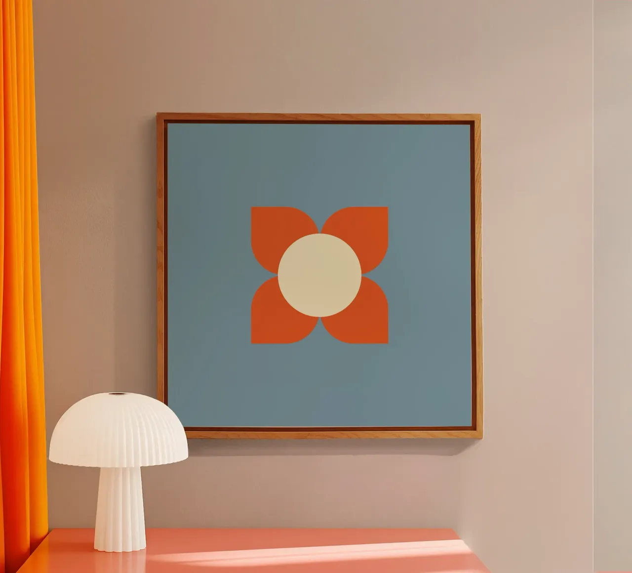 Retro Bloom Harmony - Floreale geometrico di metà secolo plexiglass da susanacosta