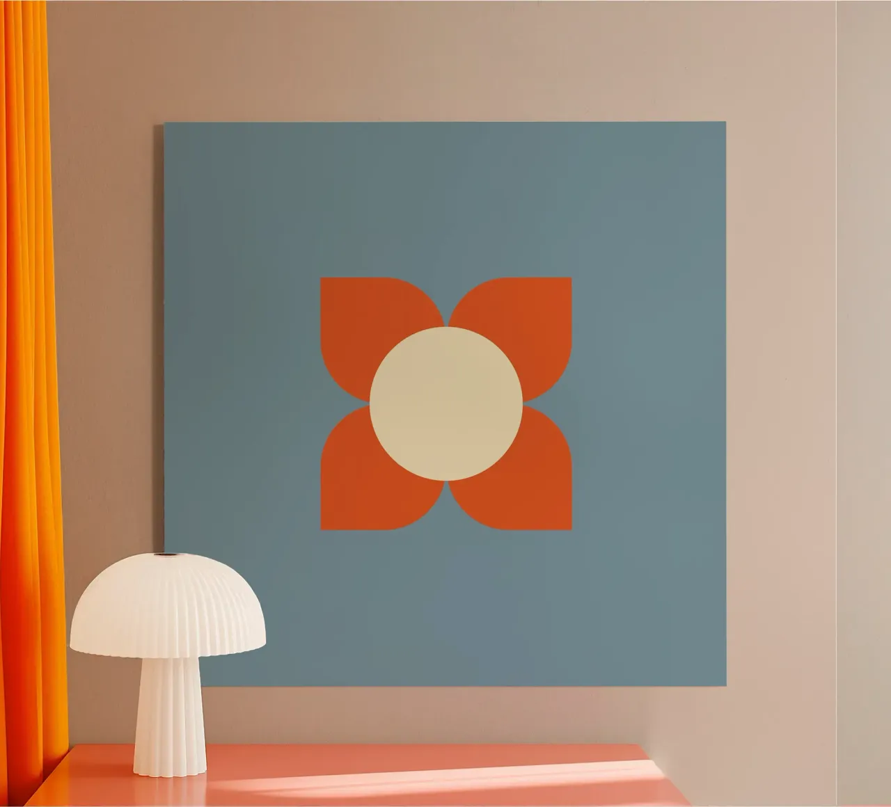 Retro Bloom Harmony - Floreale geometrico di metà secolo plexiglass da susanacosta