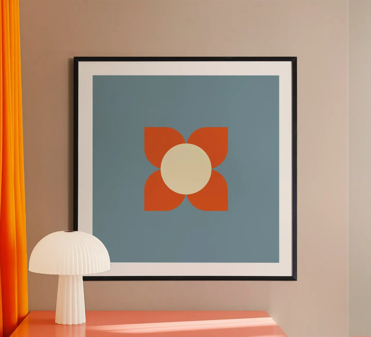 Retro Bloom Harmony - Floreale geometrico di metà secolo carta hahnemühle da susanacosta