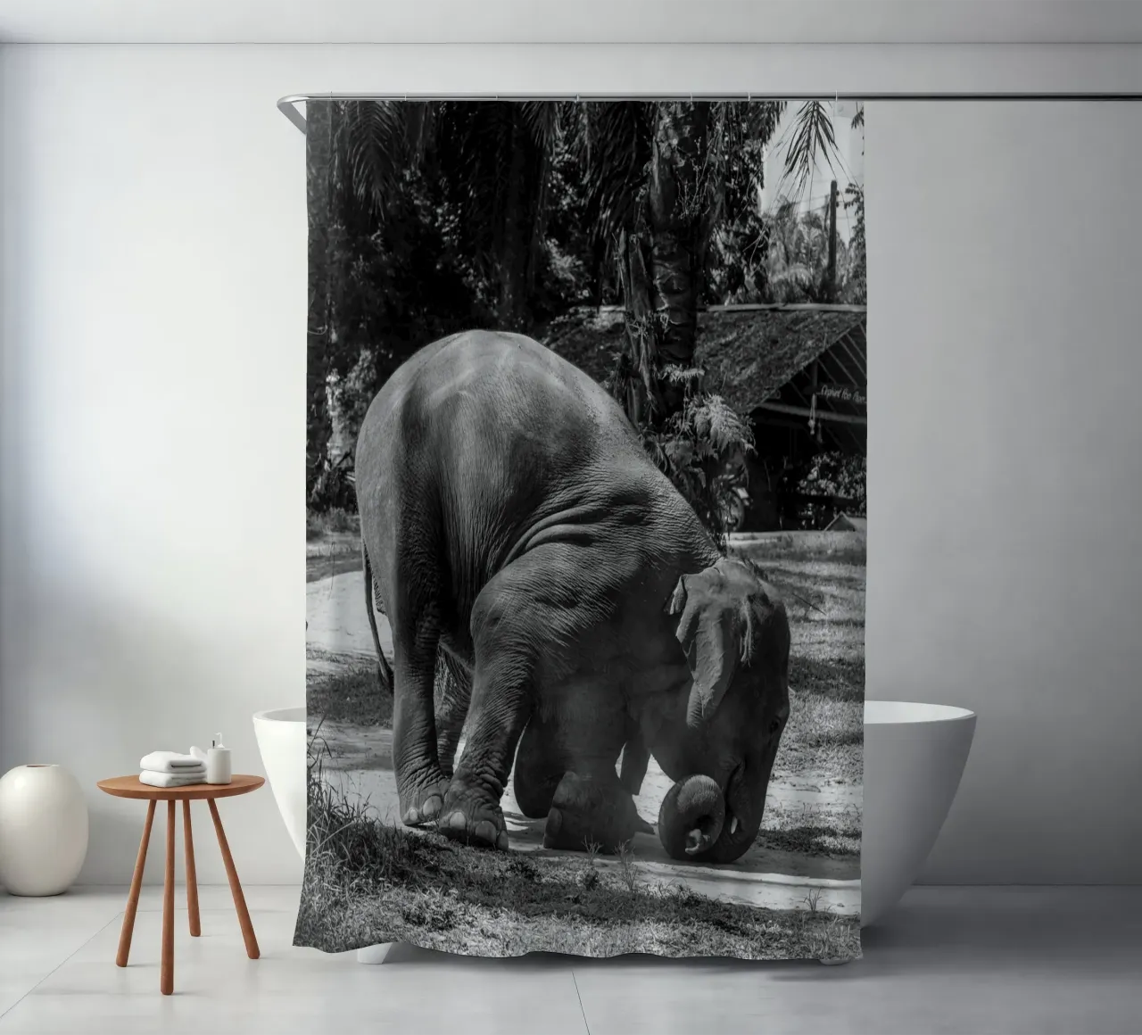 Elephant shower curtain by G.W