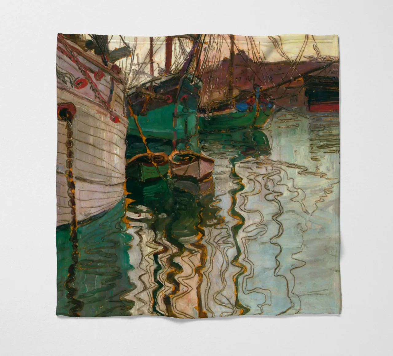 Egon Schiele - Il porto di Trieste coperta in pile da Timeless Artworks
