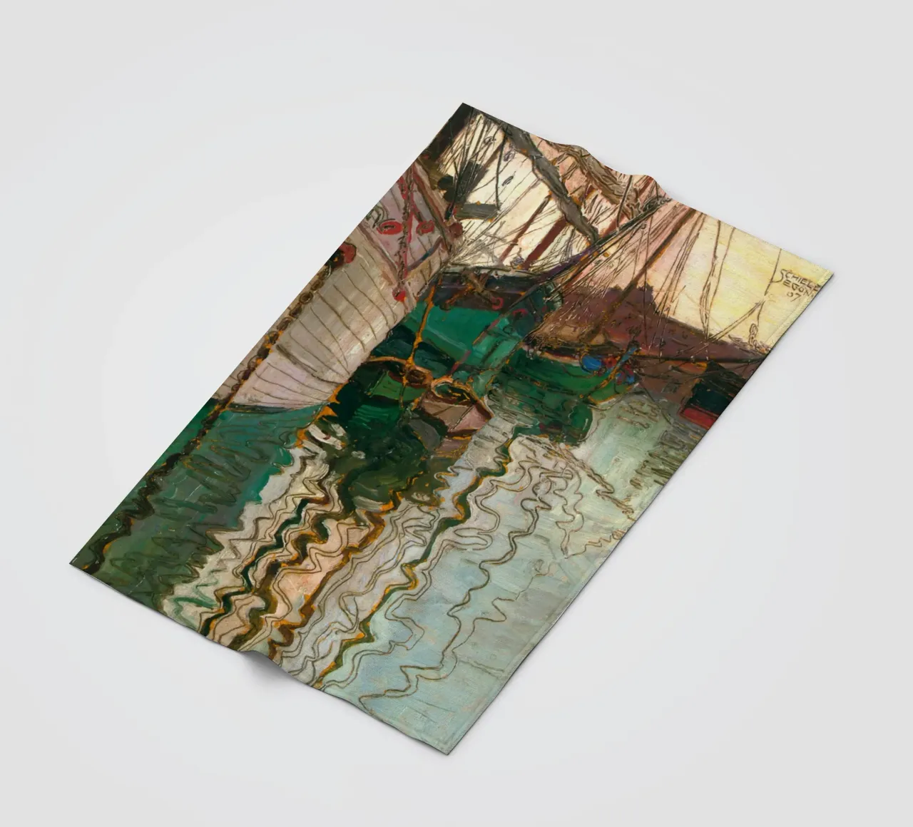 Egon Schiele - Il porto di Trieste coperta in pile da Timeless Artworks