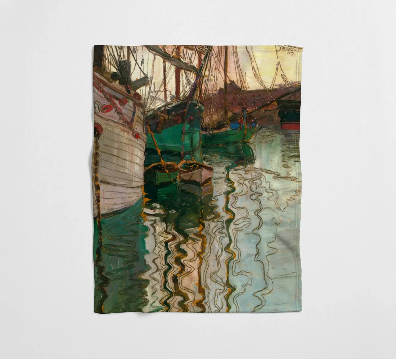Egon Schiele - Il porto di Trieste coperta in pile da Timeless Artworks