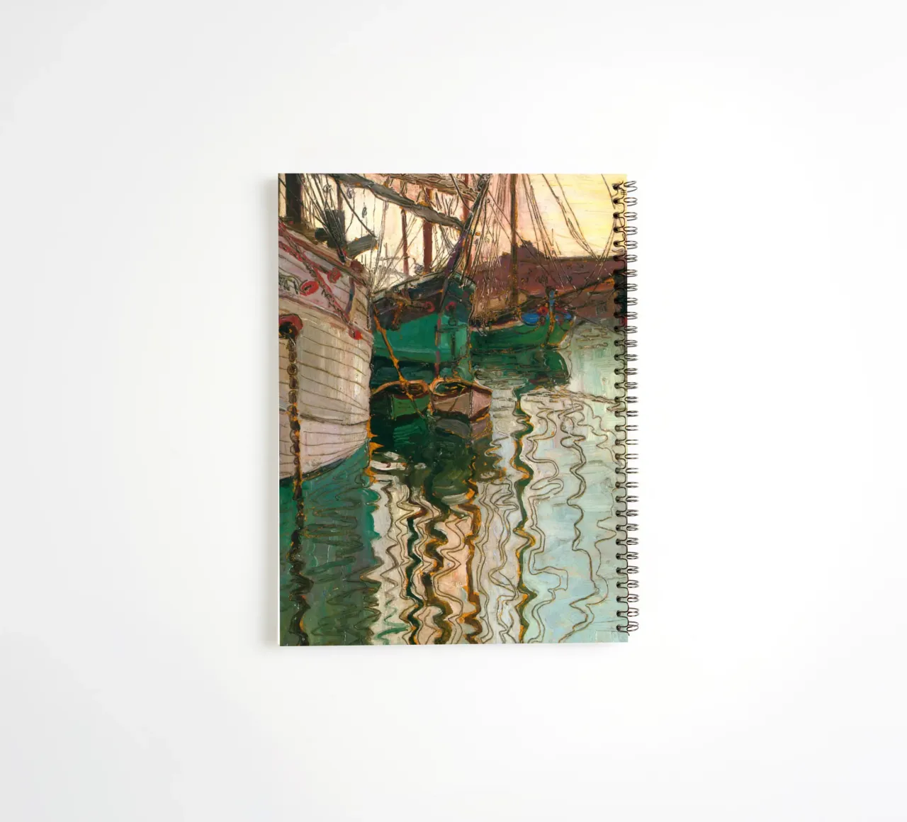 Egon Schiele - The Harbour in Trieste spiral notebook by Timeless Artworks