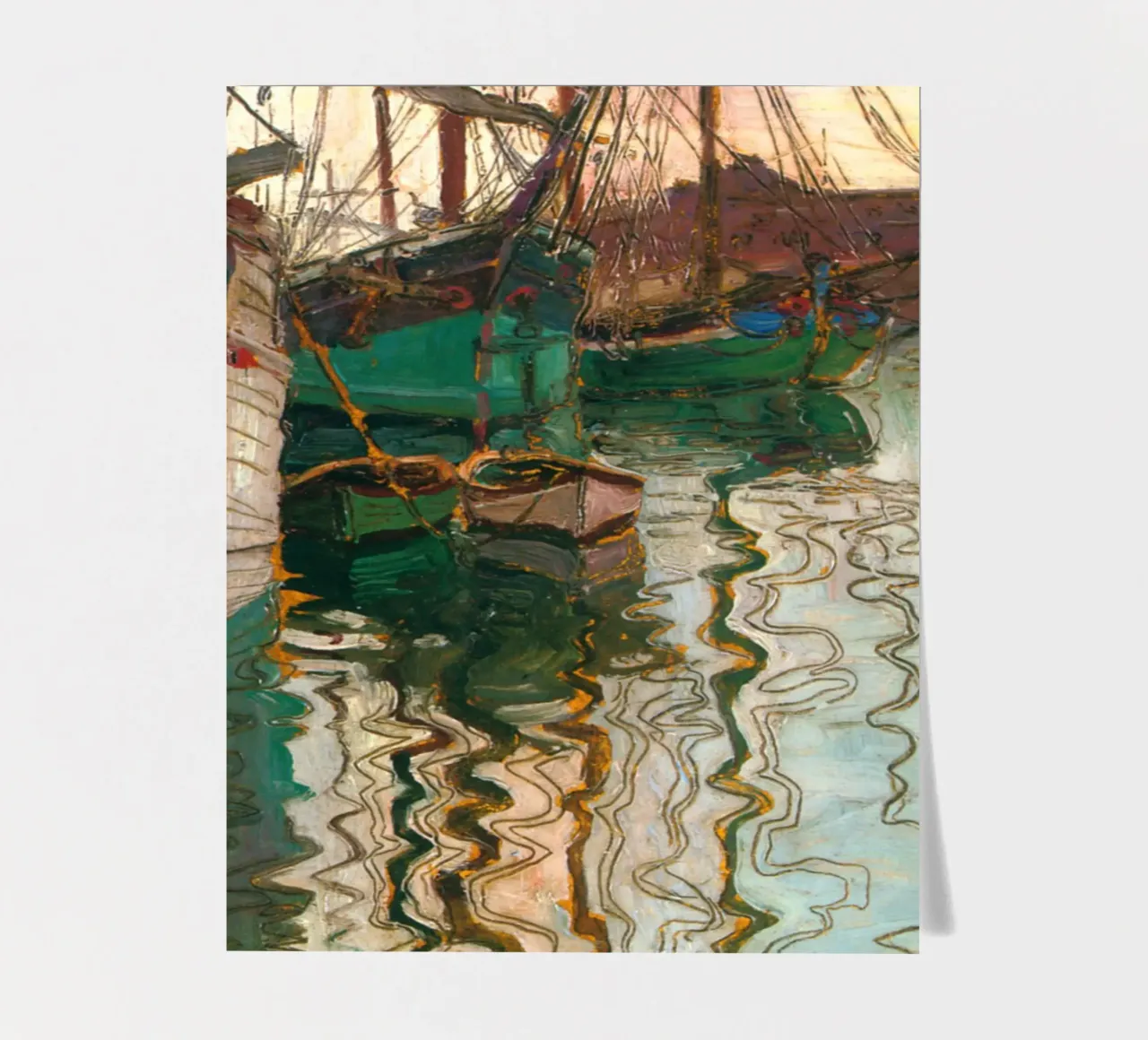 Egon Schiele - The Harbour in Trieste sticker sheet by Timeless Artworks