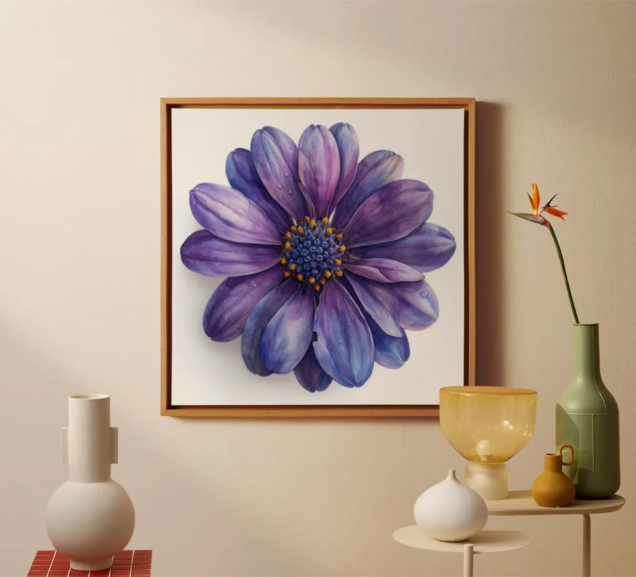 Osteospermum bloem 3 canvas met Baklijst van Bold Blooms