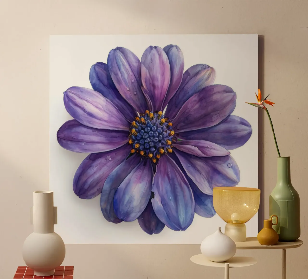 Osteospermum bloem 3 canvas met Baklijst van Bold Blooms