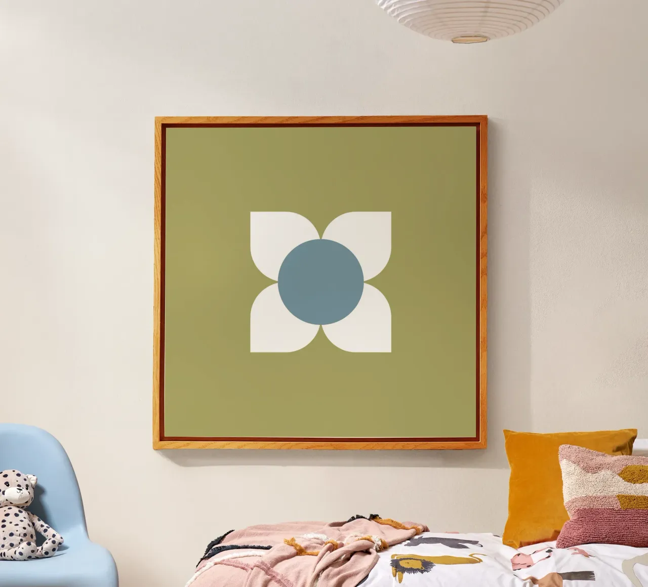 Sage Bloom Harmony - Floreale geometrico moderno di metà secolo plexiglass da susanacosta