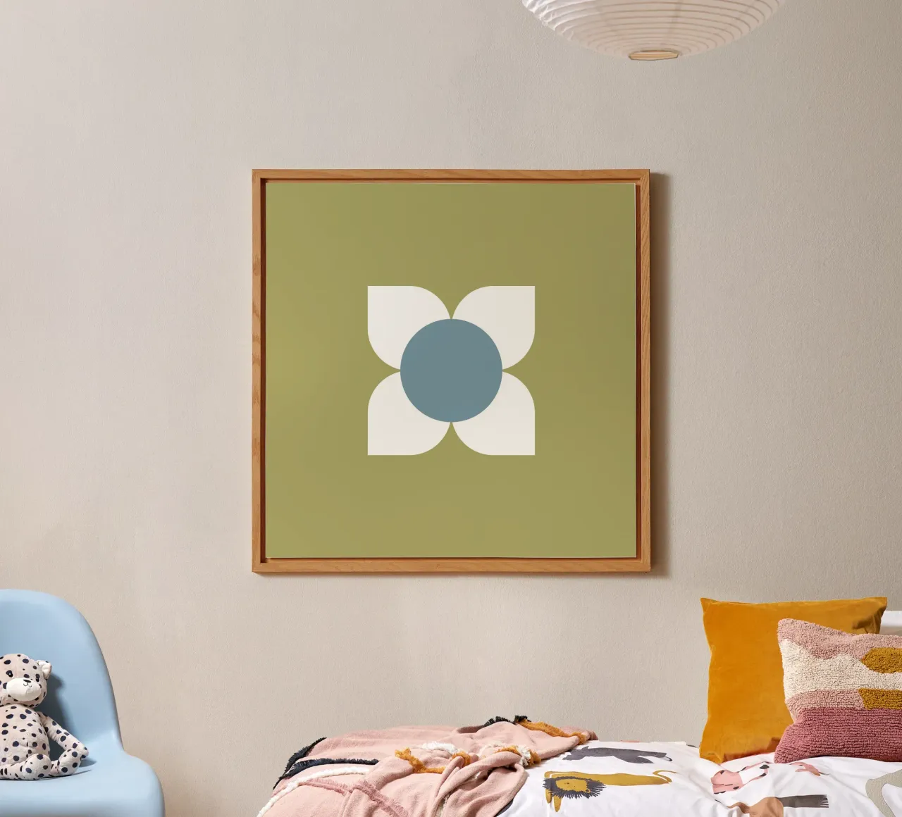 Sage Bloom Harmony - Floreale geometrico moderno di metà secolo alluminio dibond da susanacosta