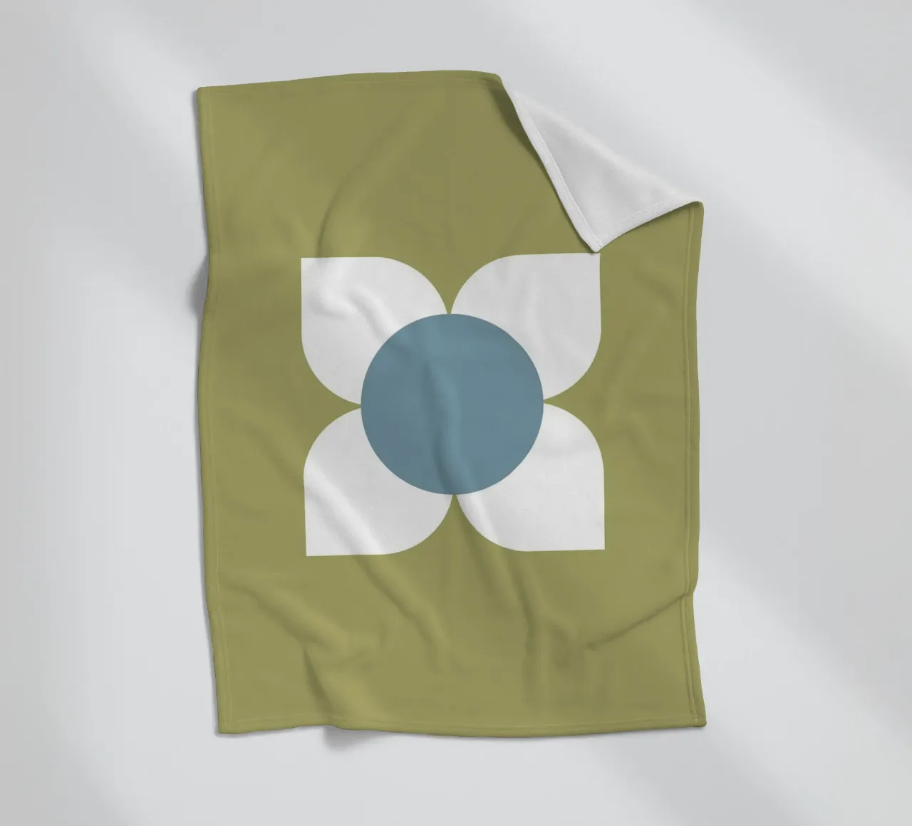 Sage Bloom Harmony - Floreale geometrico moderno di metà secolo coperta in pile da susanacosta