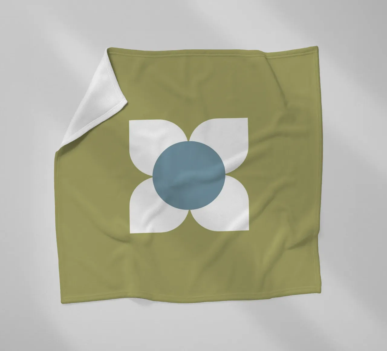 Sage Bloom Harmony - Floreale geometrico moderno di metà secolo coperta in pile da susanacosta