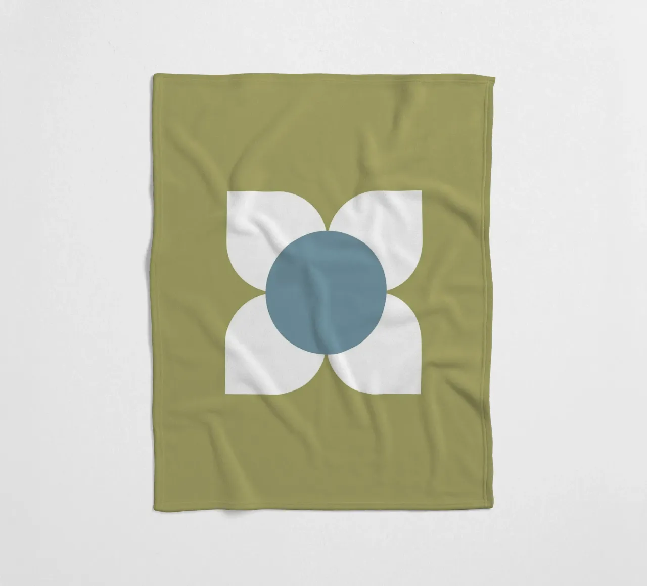 Sage Bloom Harmony - Floreale geometrico moderno di metà secolo coperta in pile da susanacosta