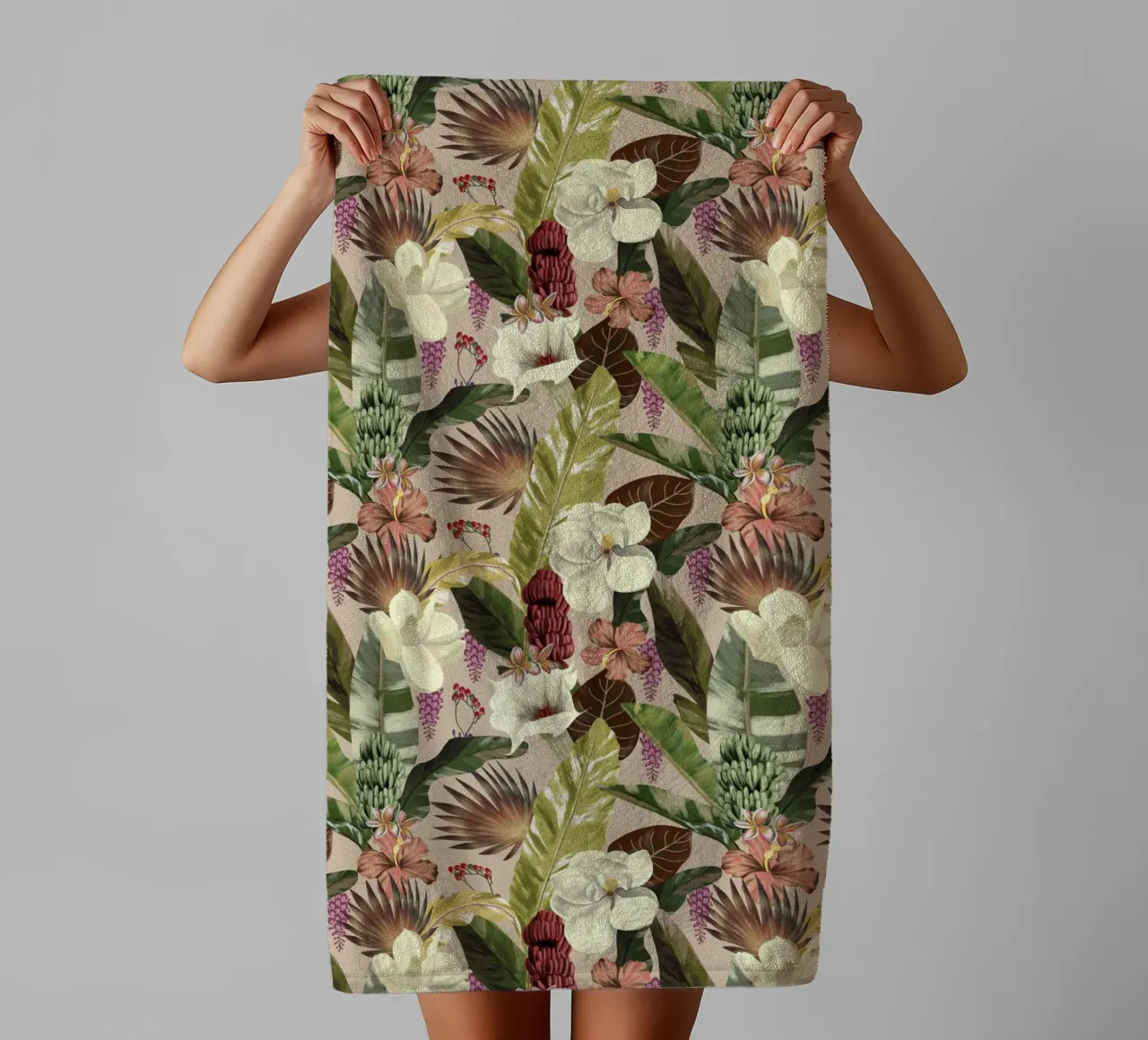 Tropical Summer breeze pattern asciugamano da bagno da anisillustration