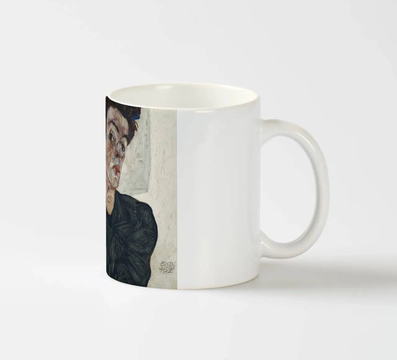 Egon Schiele - Autoritratto con Physalis tazza in ceramica da Timeless Artworks