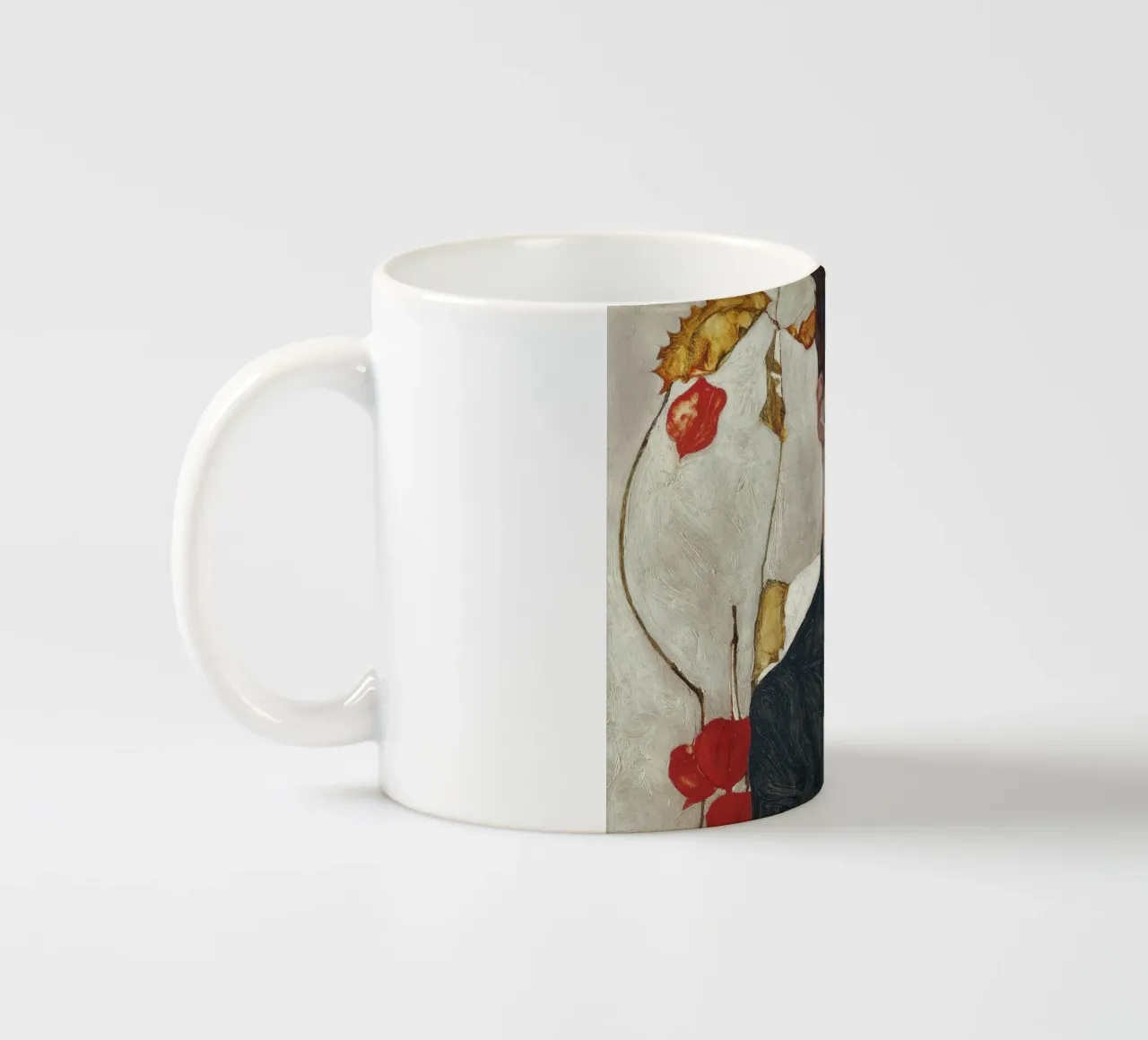 Egon Schiele - Autoritratto con Physalis tazza in ceramica da Timeless Artworks