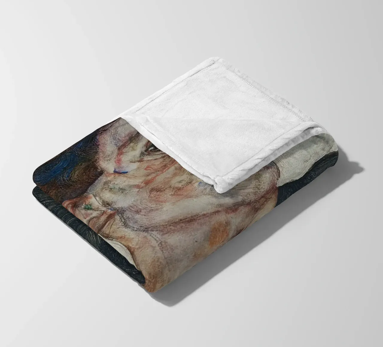 Egon Schiele - Self Portrait with Physalis fleece blanket by Timeless Artworks