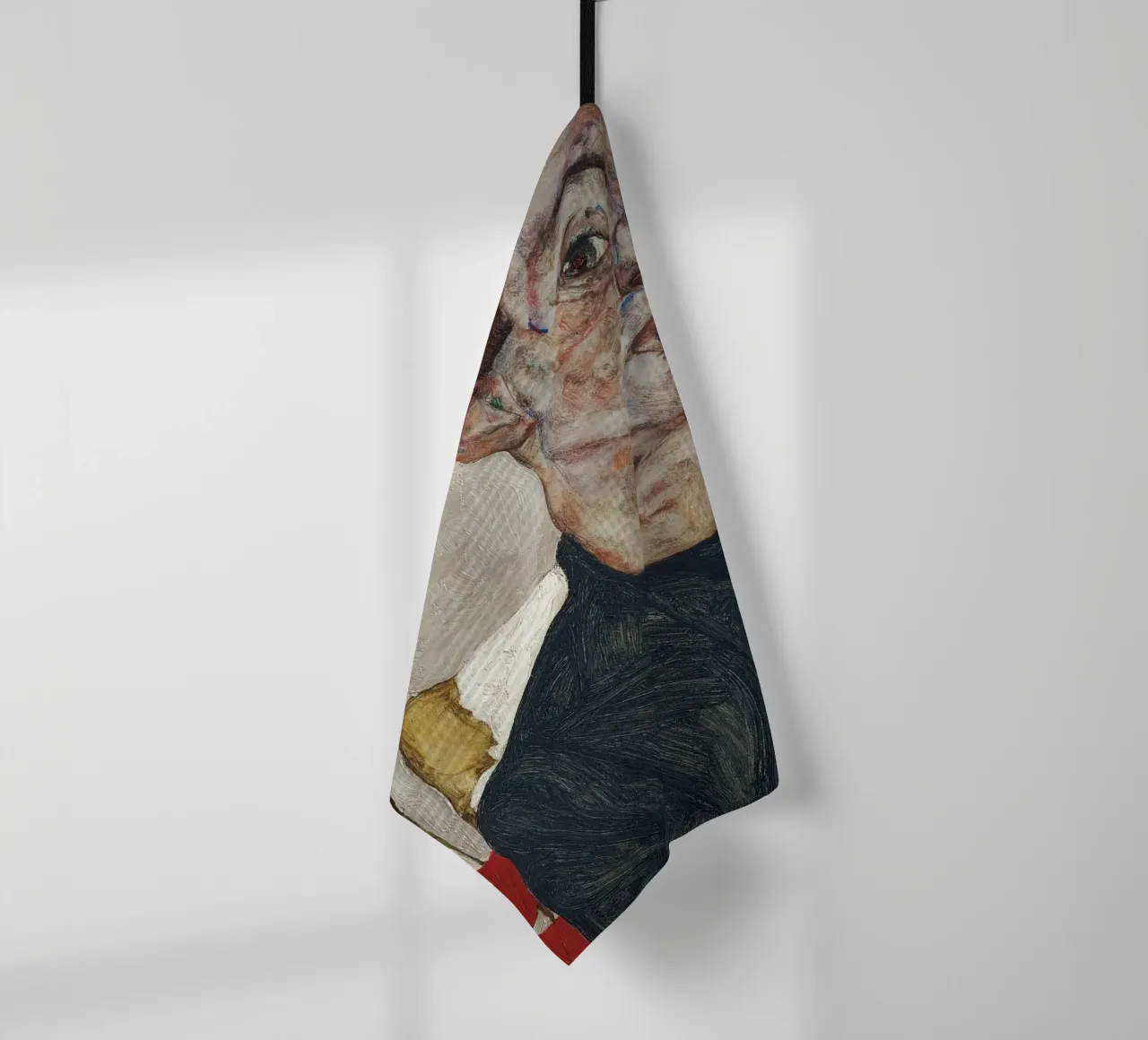 Egon Schiele - Autoportrait avec Physalis torchon de Timeless Artworks