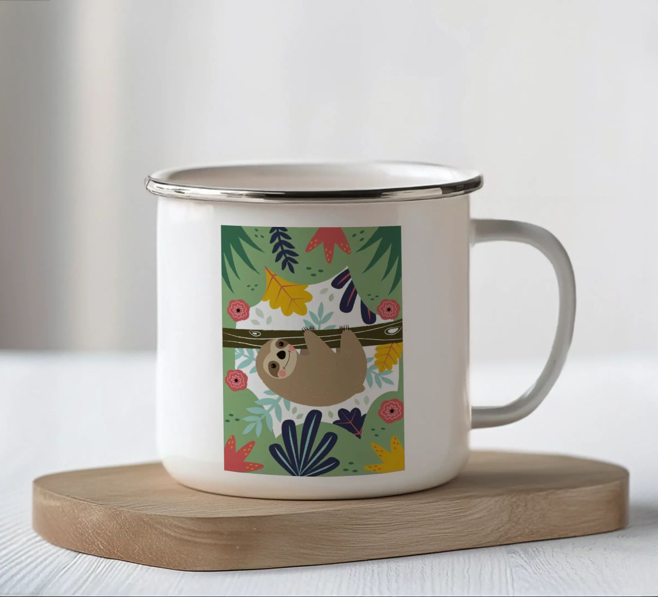 Sloth tazza in smalto da Karin Bijlsma