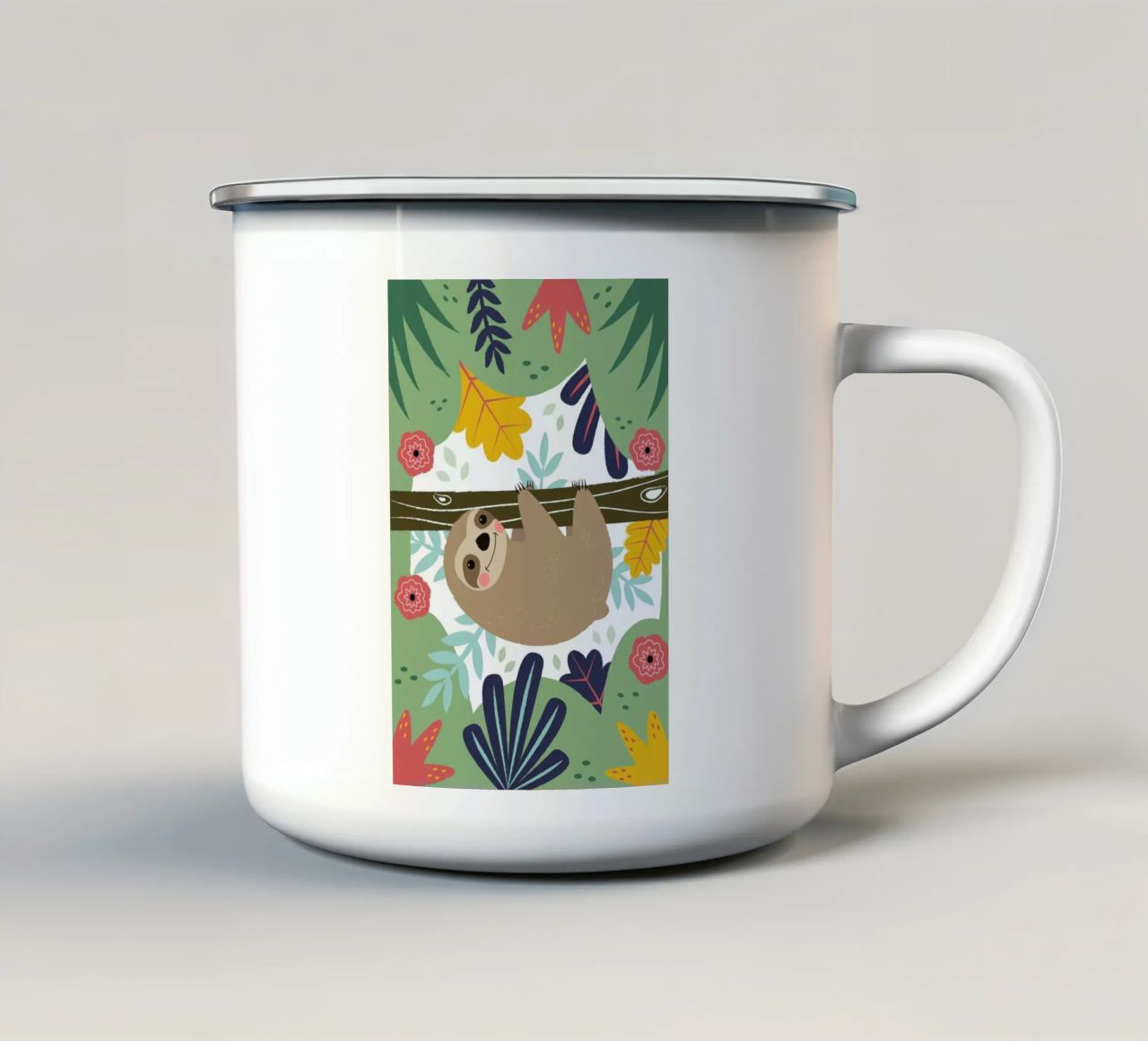 Sloth tazza in smalto da Karin Bijlsma