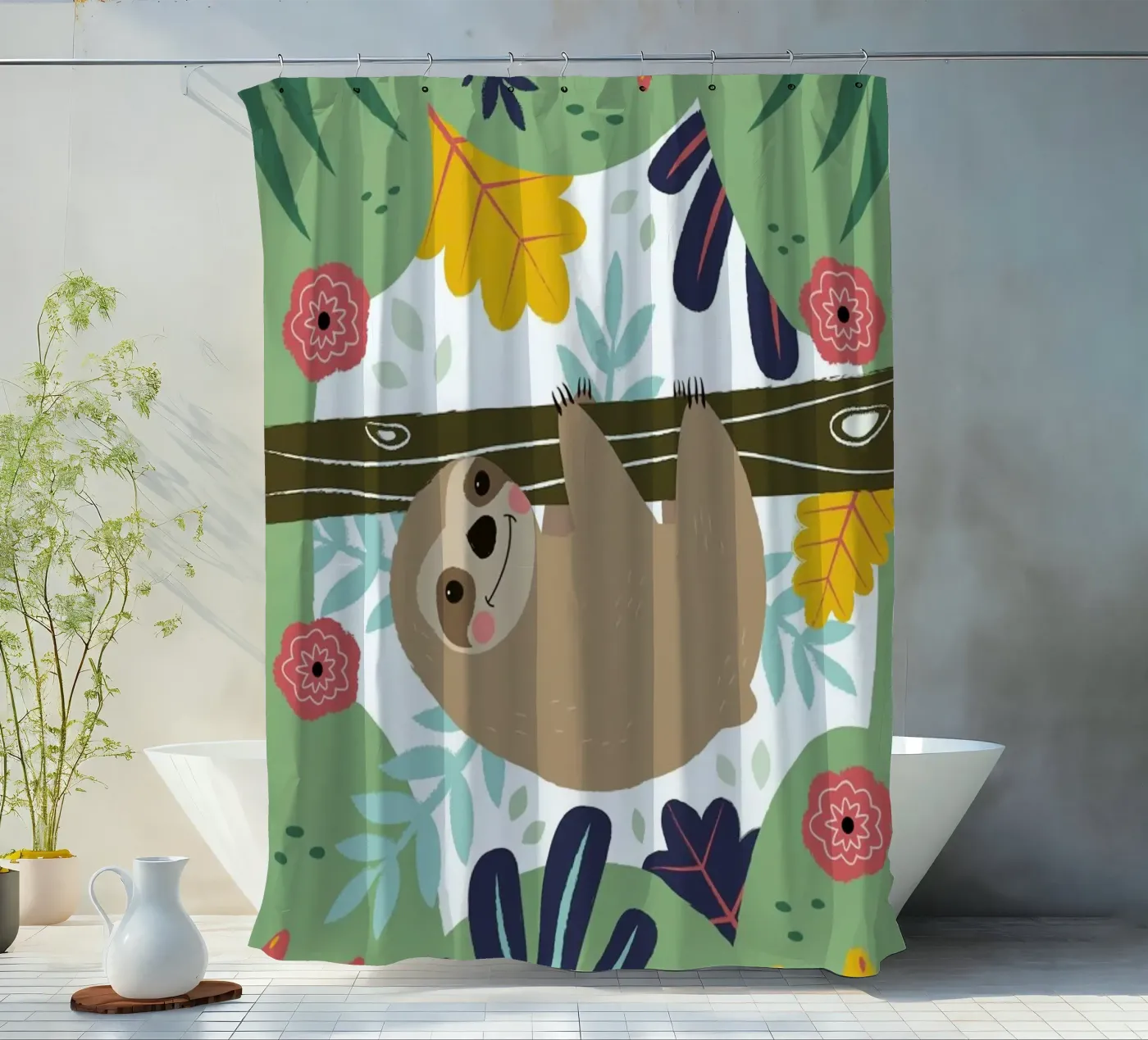 Sloth Duschvorhang von Karin Bijlsma