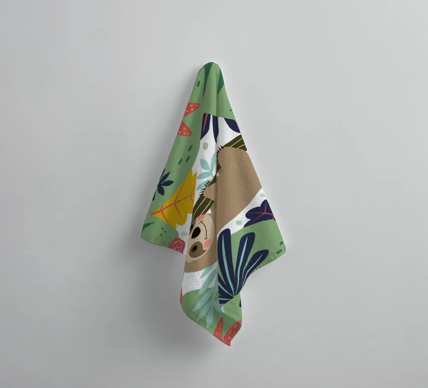 Sloth badhanddoek van Karin Bijlsma