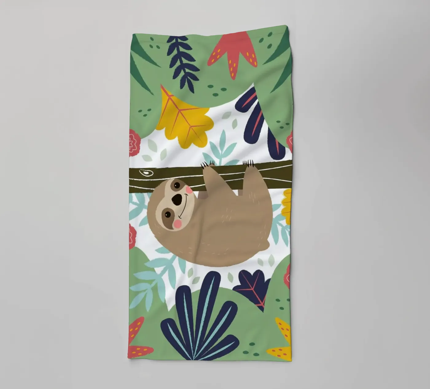 Sloth badhanddoek van Karin Bijlsma