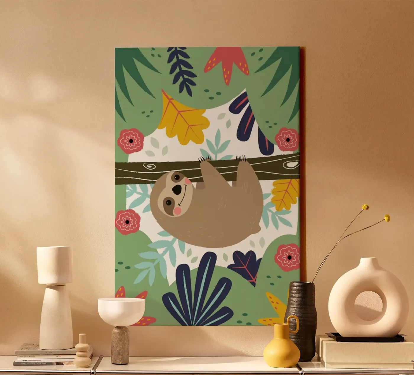 Sloth canvas van Karin Bijlsma