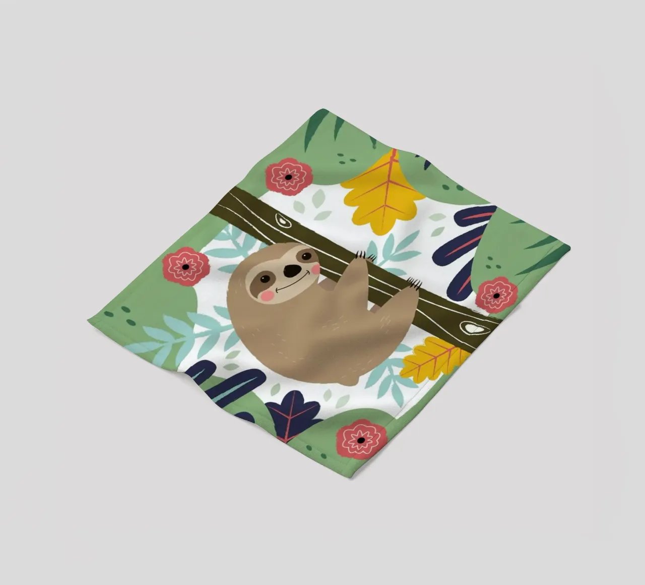 Sloth fleece blanket by Karin Bijlsma