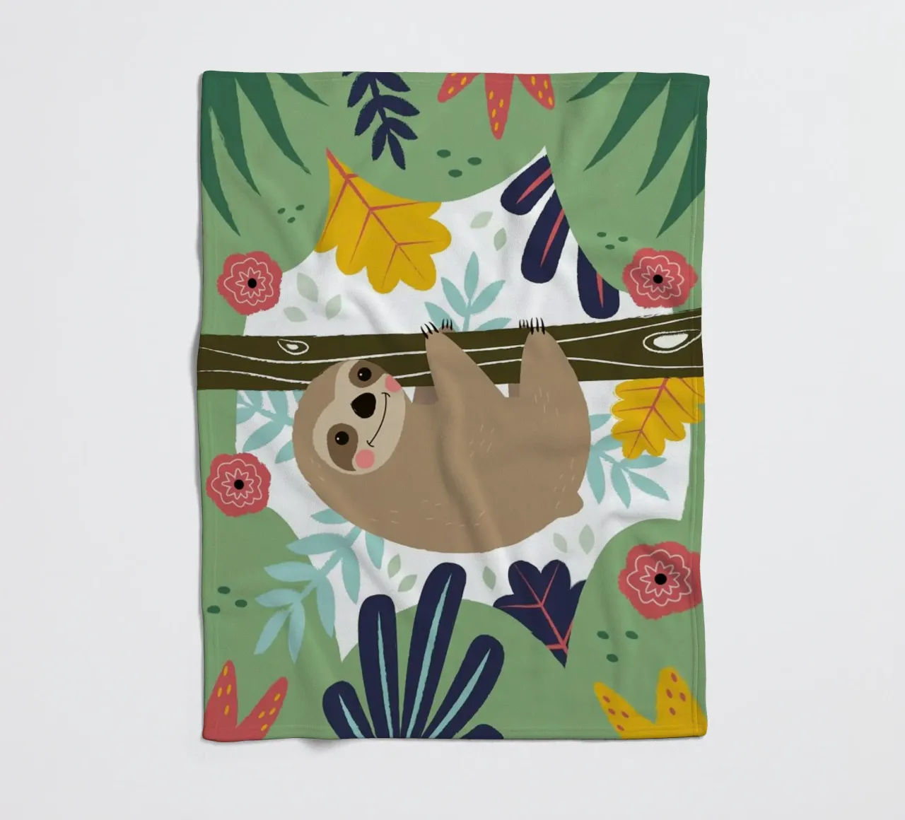 Sloth fleece blanket by Karin Bijlsma