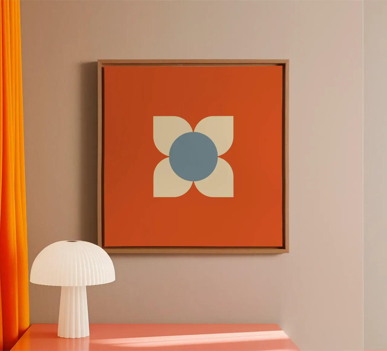 Retro Bloom Radiance - Floreale geometrico moderno di metà secolo tela con Cornice a cassetta da susanacosta