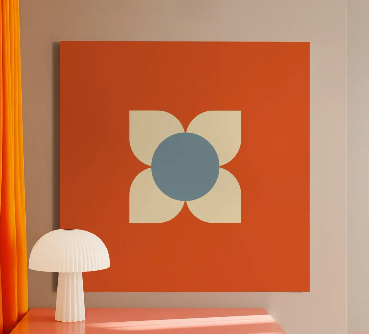 Retro Bloom Radiance - Floreale geometrico moderno di metà secolo tela con Cornice a cassetta da susanacosta