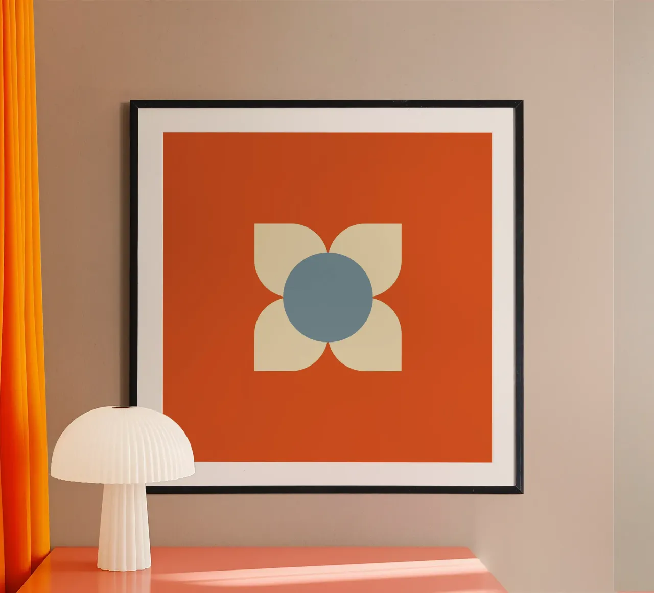 Retro Bloom Radiance - Floreale geometrico moderno di metà secolo carta hahnemühle da susanacosta