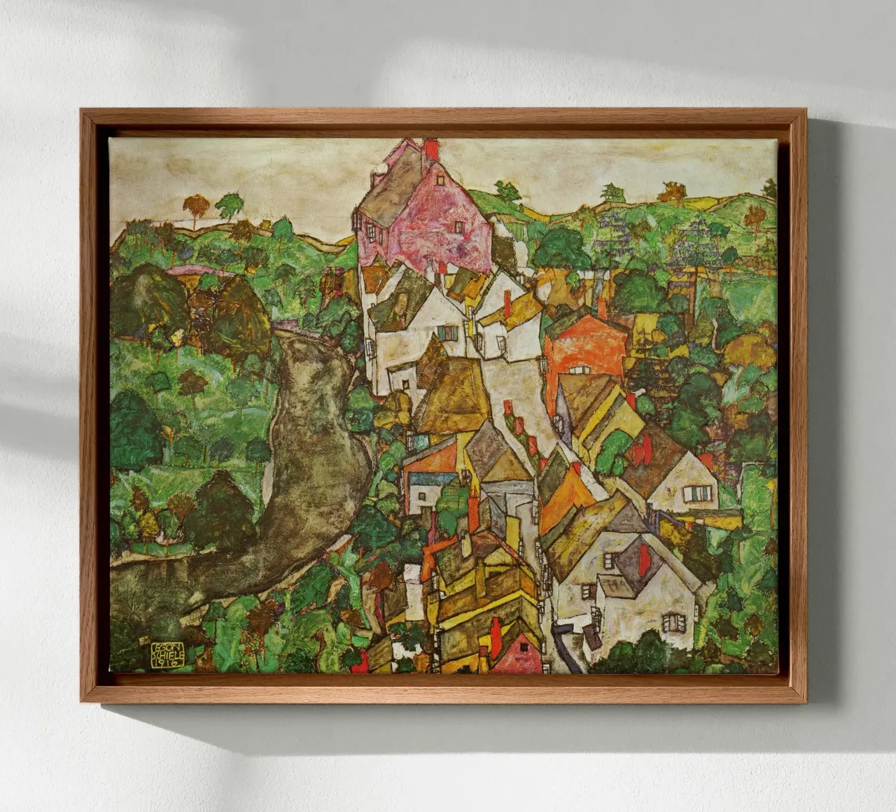 Egon Schiele - Landscape at Krumau canvas by Timeless Artworks