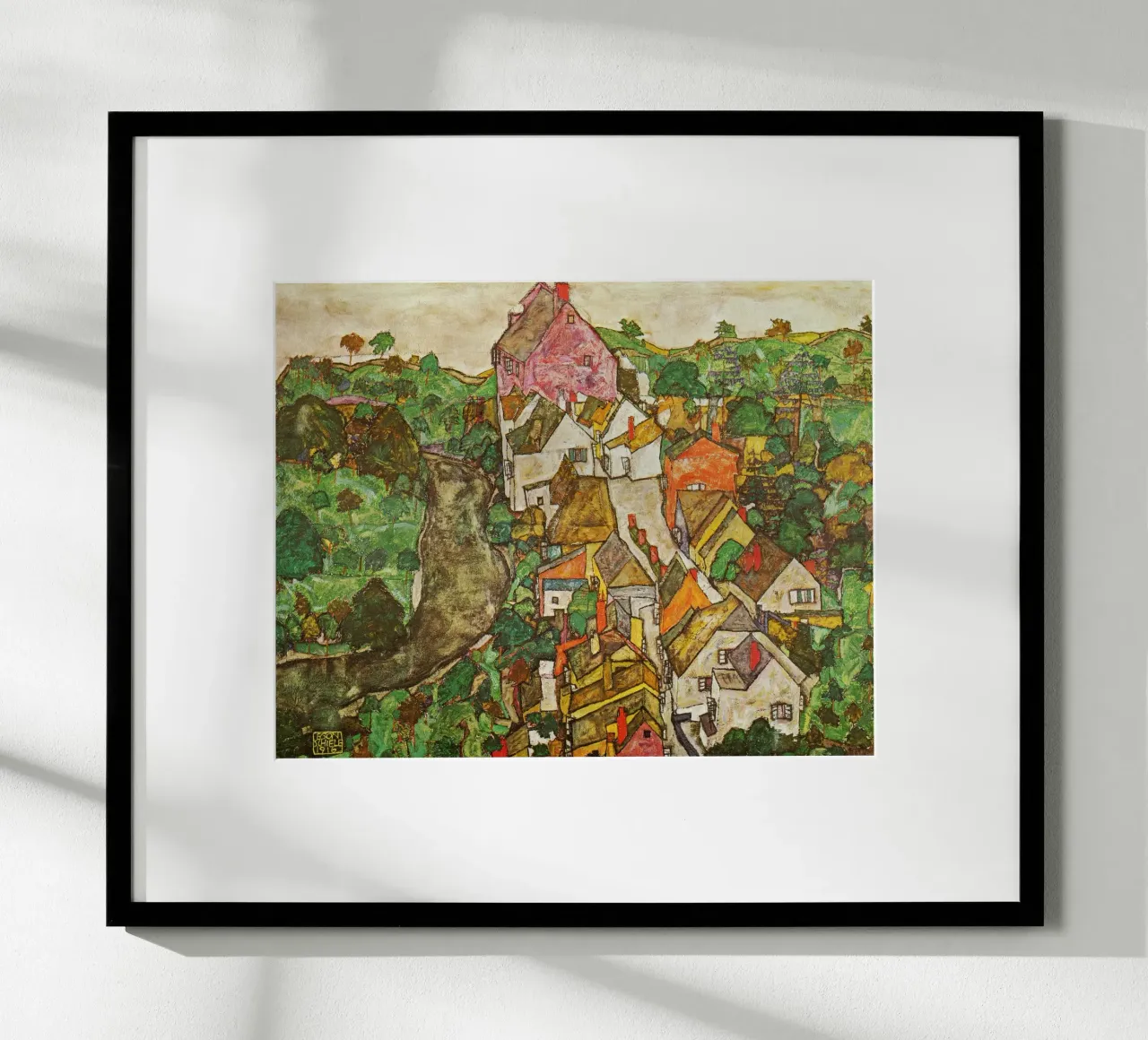 Egon Schiele - Landscape at Krumau hahnemühle by Timeless Artworks