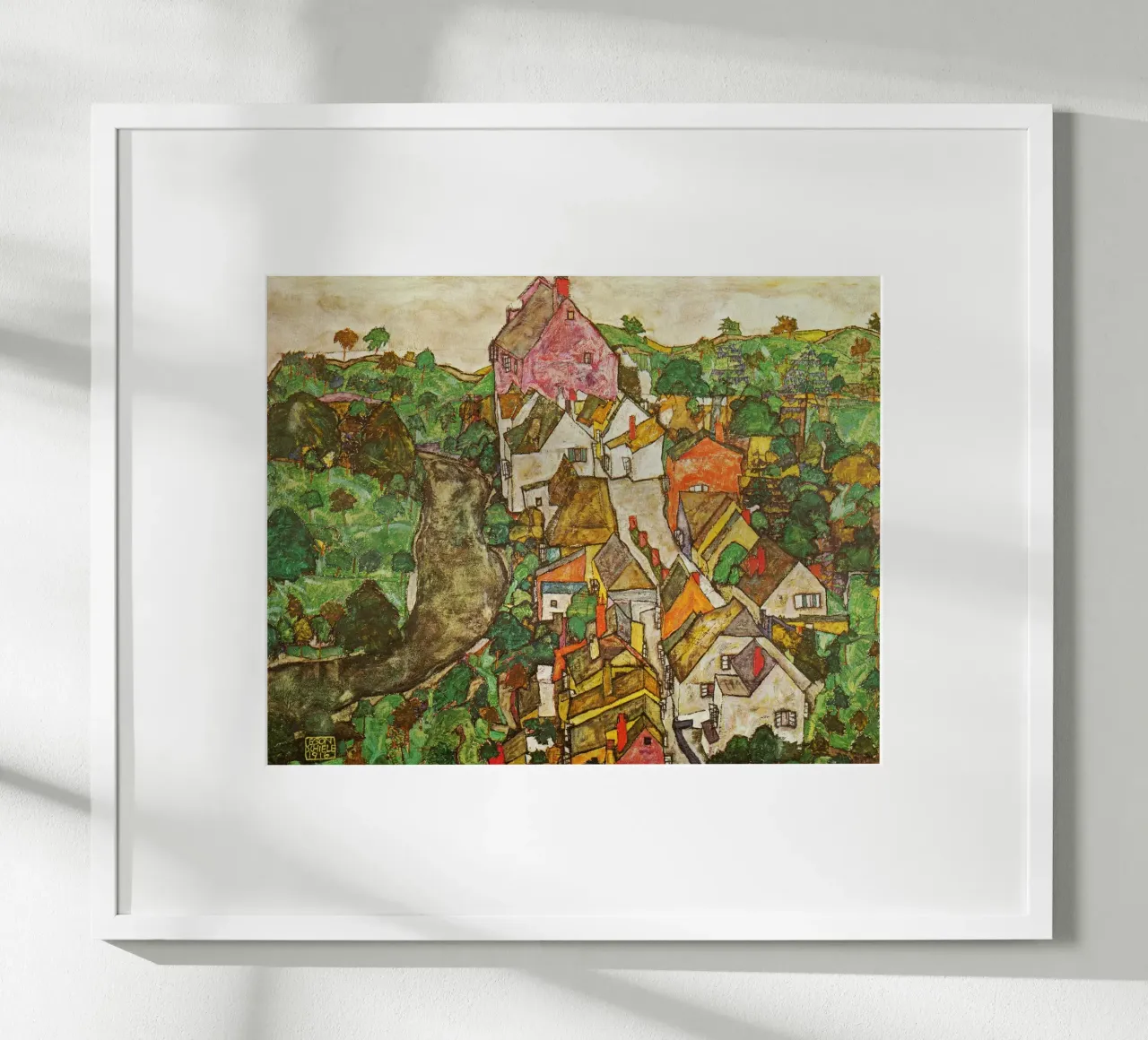 Egon Schiele - Landscape at Krumau hahnemühle by Timeless Artworks