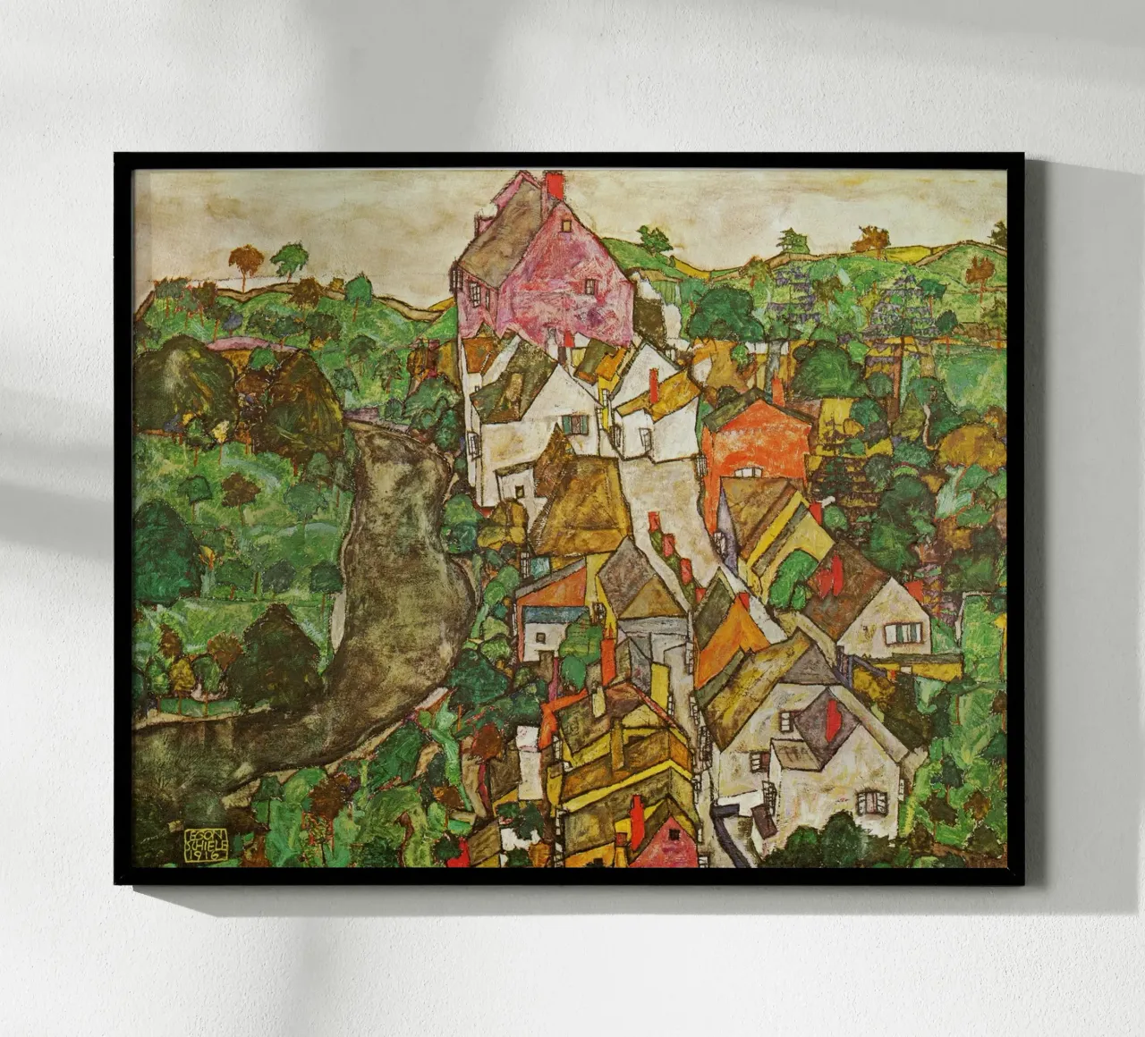 Egon Schiele - Landscape at Krumau hahnemühle by Timeless Artworks