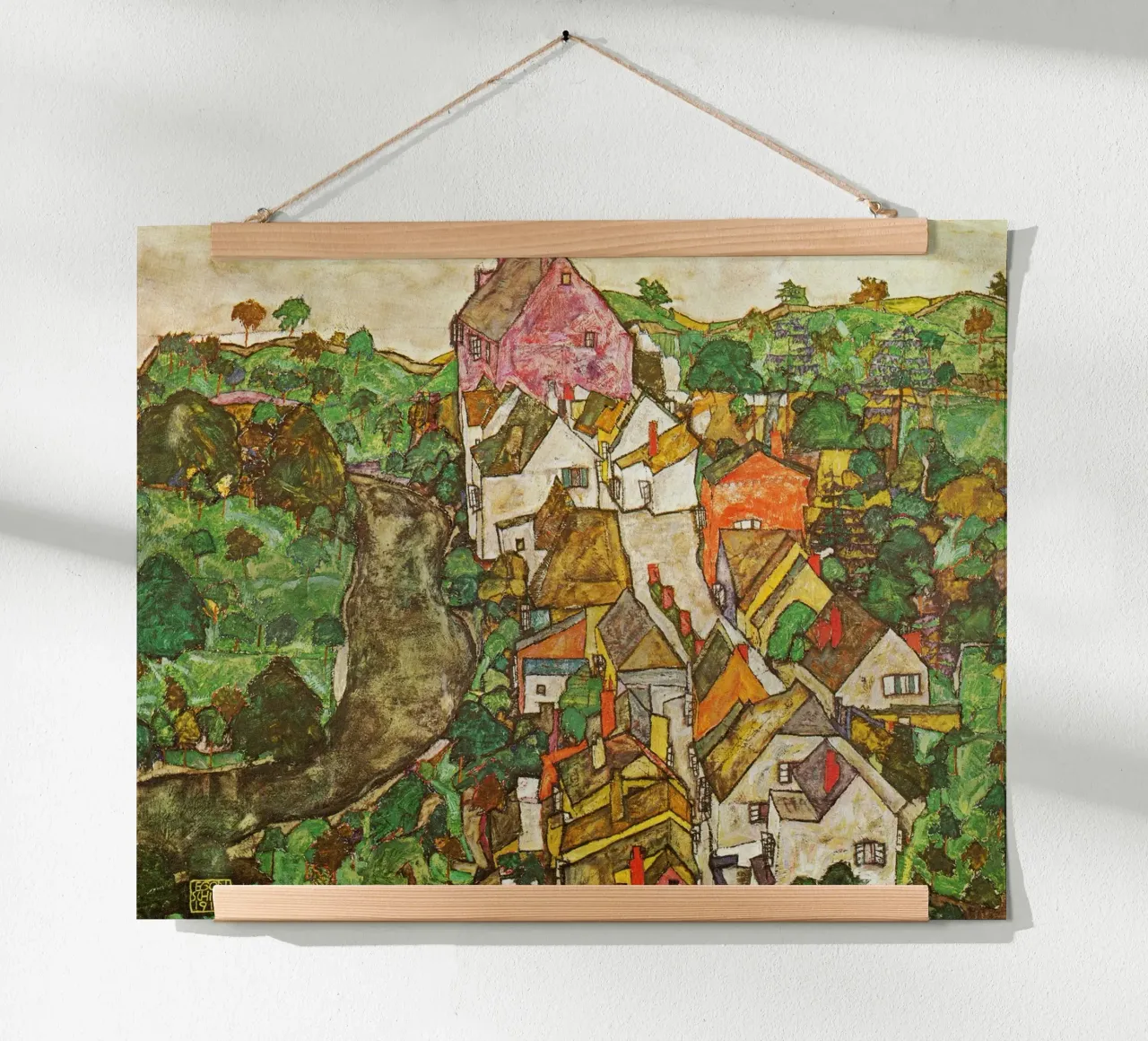 Egon Schiele - Landscape at Krumau hahnemühle by Timeless Artworks