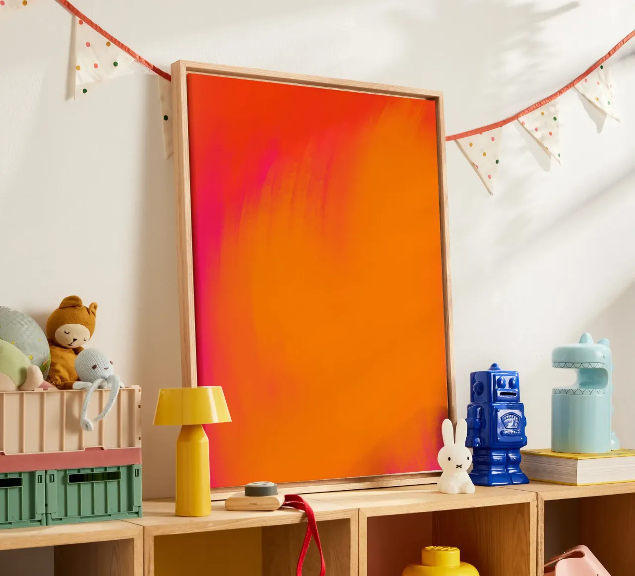 Phoenix Abstracte Kunst canvas met Baklijst van Paigaam Studio