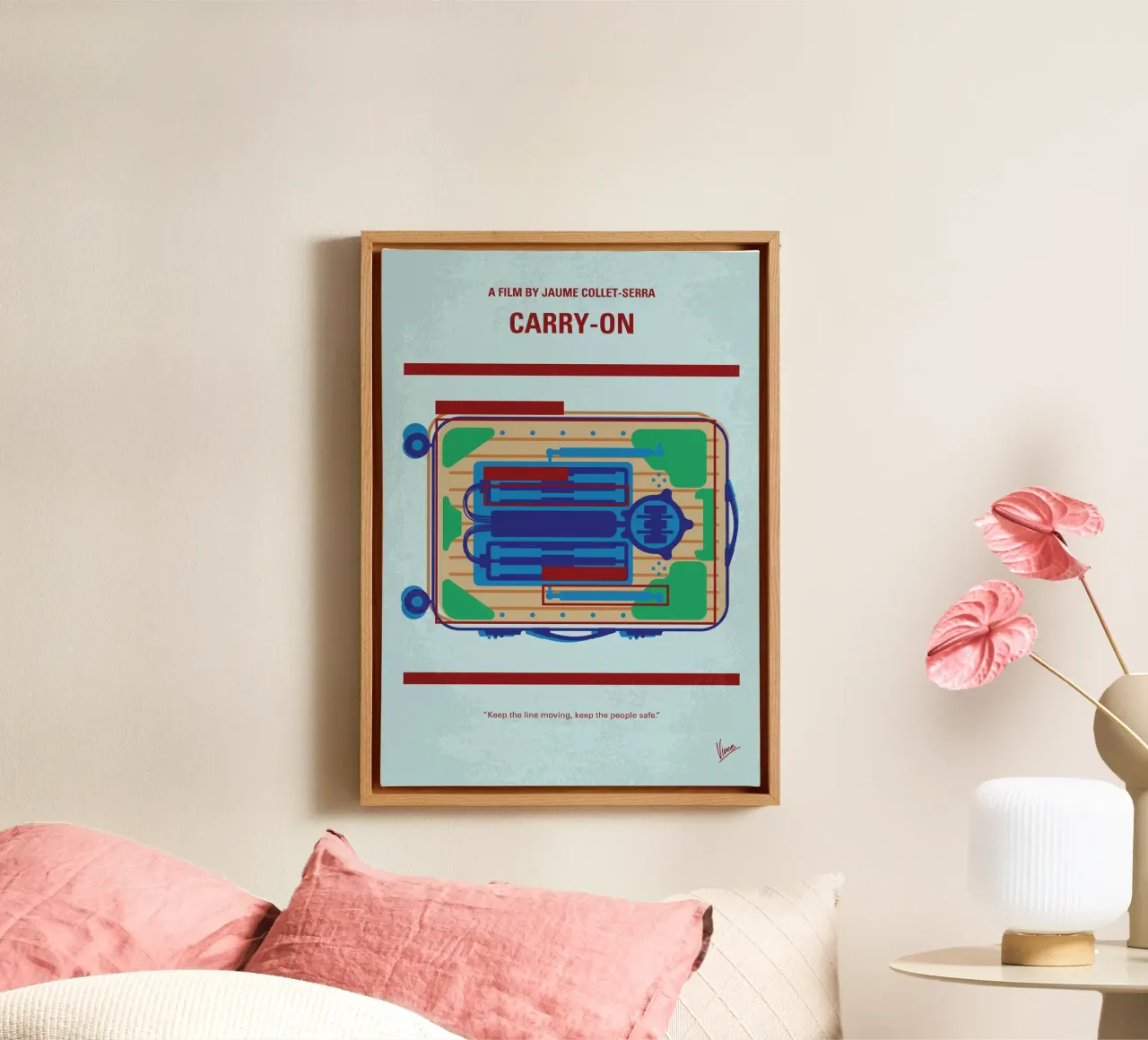 No1470 My Carry On minimal movie poster tela con Cornice a cassetta da Chungkong