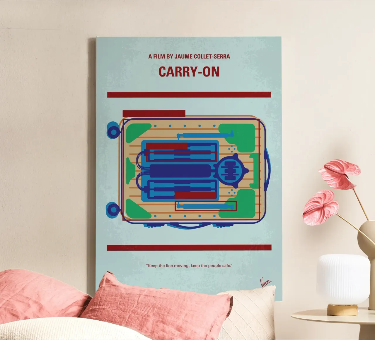 No1470 My Carry On minimal movie poster tela con Cornice a cassetta da Chungkong