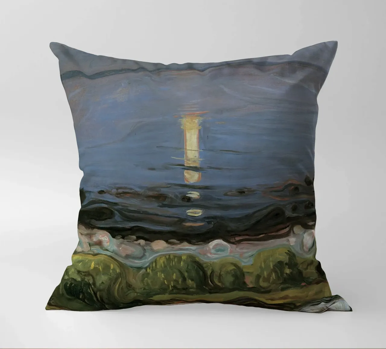 Edvard Munch - Notte d'estate sulla spiaggia cuscino da Timeless Artworks
