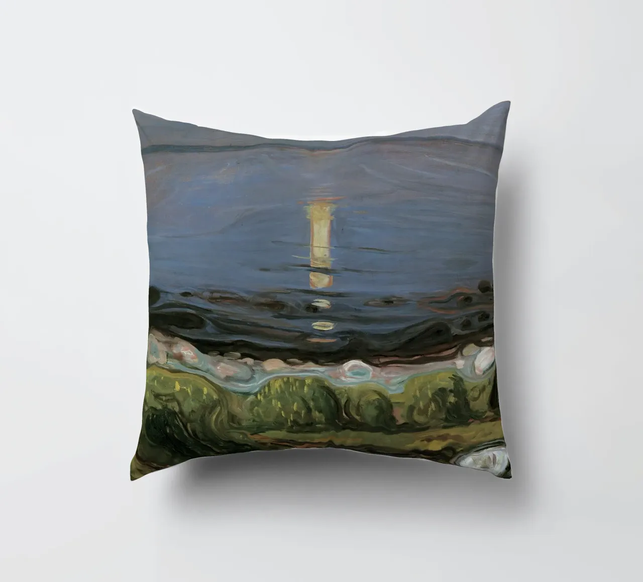 Edvard Munch - Notte d'estate sulla spiaggia cuscino da Timeless Artworks