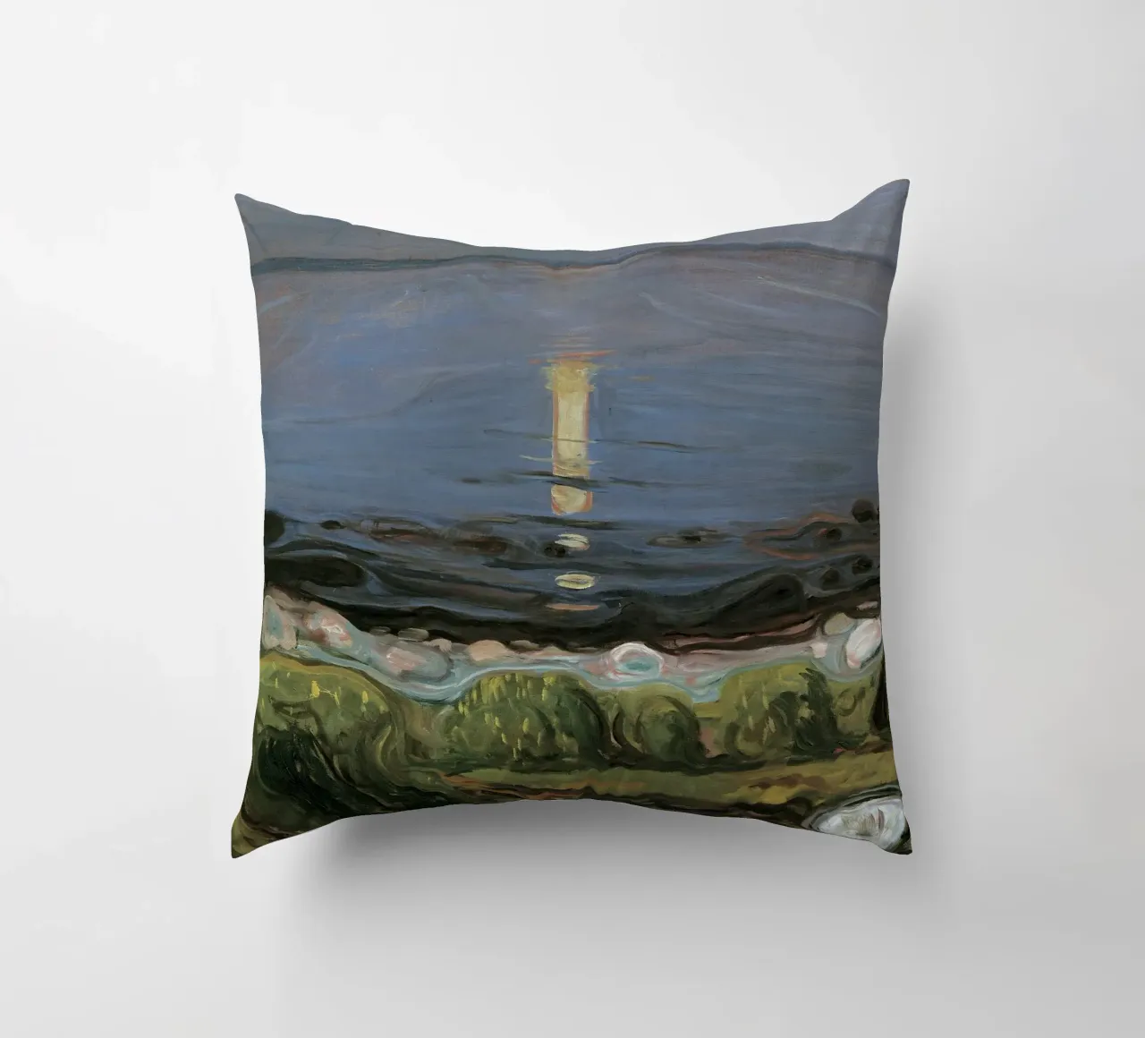 Edvard Munch - Notte d'estate sulla spiaggia cuscino da Timeless Artworks