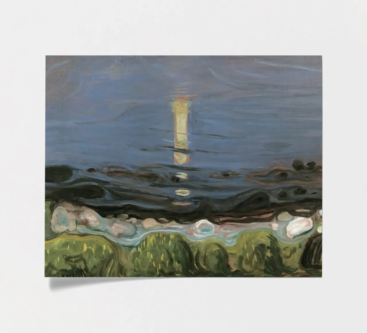 Edvard Munch - Summer night by the beach sticker sheet by Timeless Artworks