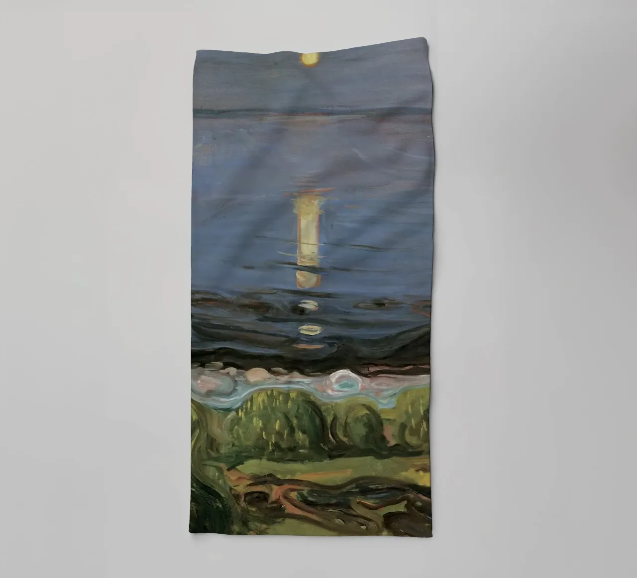 Edvard Munch - Notte d'estate sulla spiaggia asciugamano da bagno da Timeless Artworks