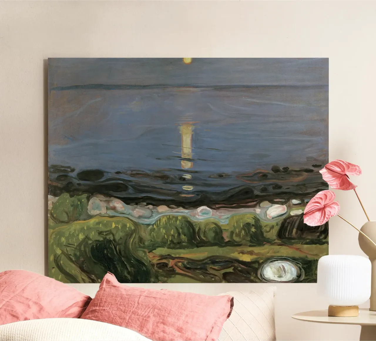 Edvard Munch - Notte d'estate sulla spiaggia alluminio dibond da Timeless Artworks