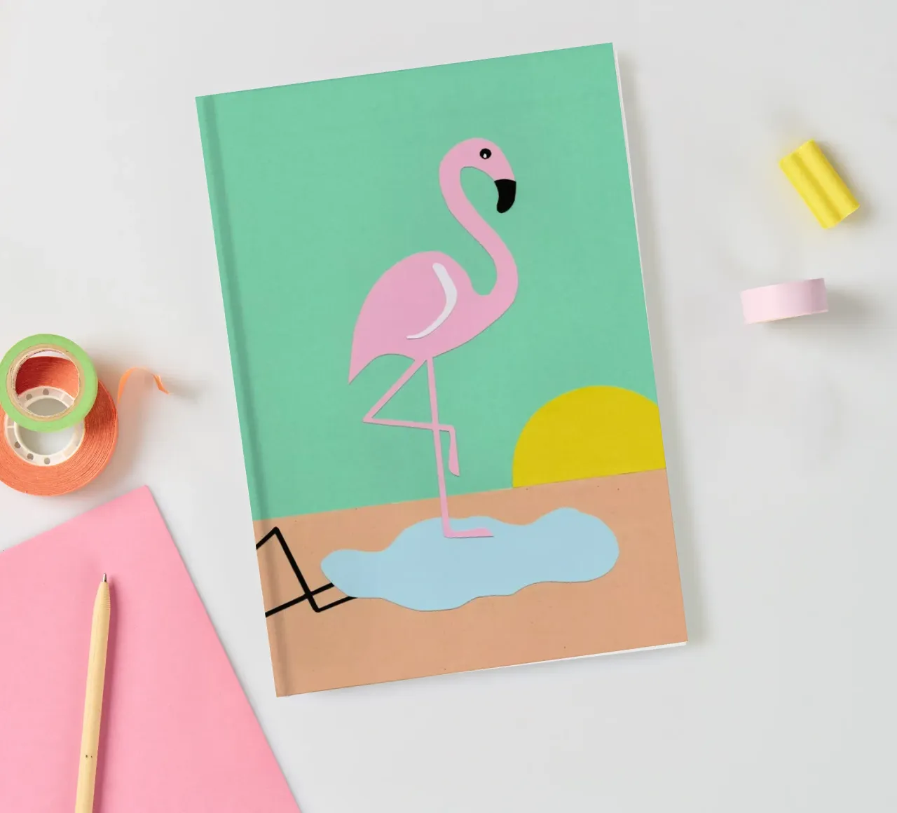 Flamingo Herbert notebook by Rosi Feist