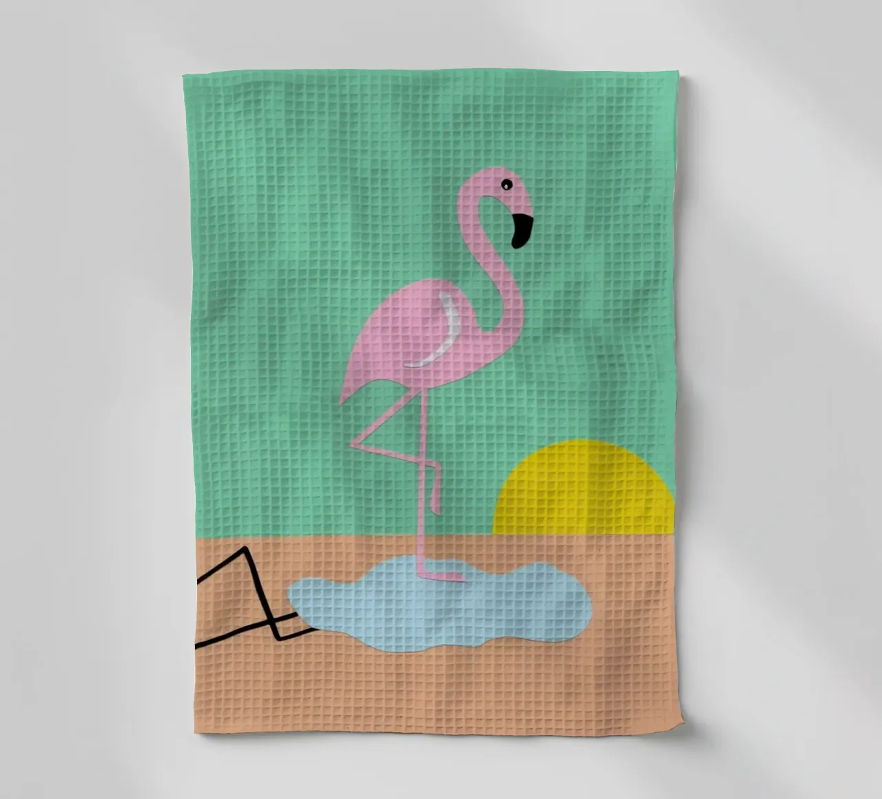 Flamingo Herbert canovaccio da cucina da Rosi Feist